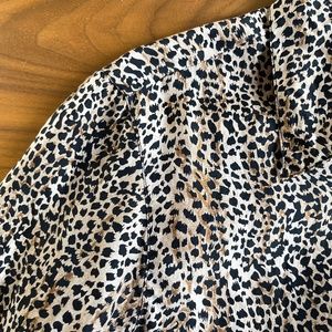 Vintage 100% Silk Cheetah Print Blouse